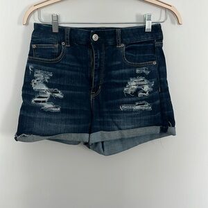 Dark Wash Ripped American Eagle Shorts